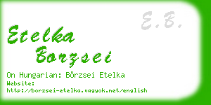 etelka borzsei business card